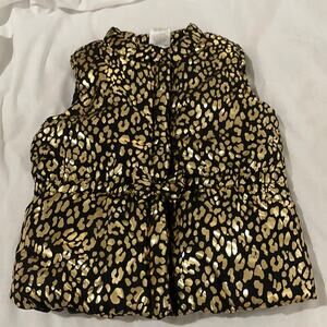 Pony tails 5 black gold cheetah print vest euc